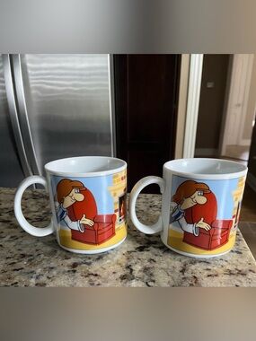 Vintage Tetley Tea Gaffer Sydney Clarence  Ceramic Coffee Mug Cup Set of 2